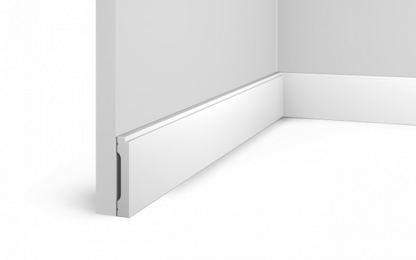 Напольный плинтус HiWood B70V3 белый фитополимер 12х70х2000 мм