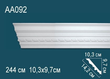 Заказать Потолочный плинтус полиуретановый с орнаментом Перфект AA092 97х142х103 мм 244 см белый 