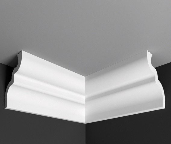 Угол внутренний к плинтусу Де-Багет П 02 65/80 белый полистирол