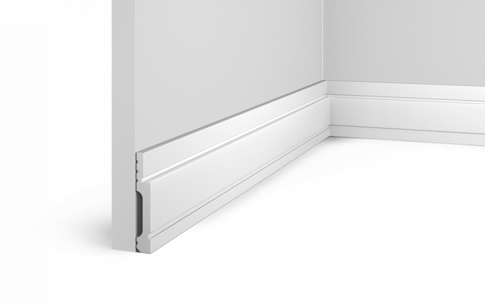 Заказать Напольный плинтус HiWood B75V1L белый фитополимер 12х75х2000 мм 