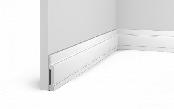 Напольный плинтус HiWood B75V1L белый фитополимер 12х75х2000 мм