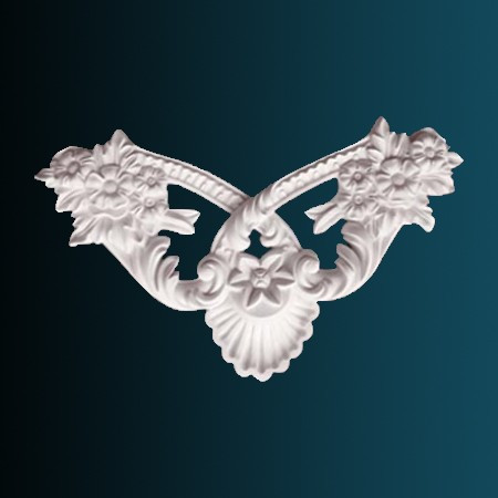 Декоративный орнамент Перфект G2193 292х490х42 мм белый из полиуретана