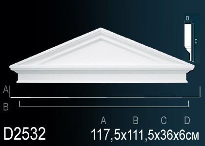 Заказать Декоративное обрамление дверей Перфект D2532 360х1175 мм белое из полиуретана 