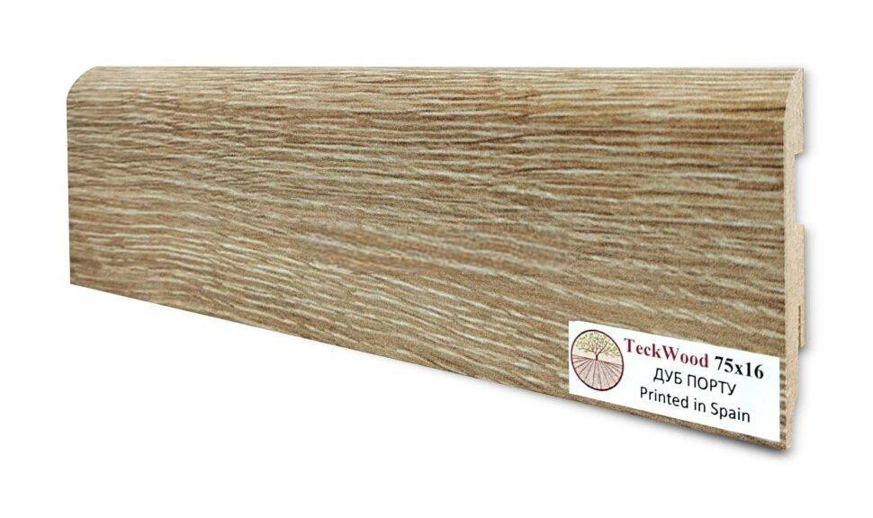 Заказать Напольный плинтус 75х16 мм Teckwood Дуб Порту МДФ 2.15 м 