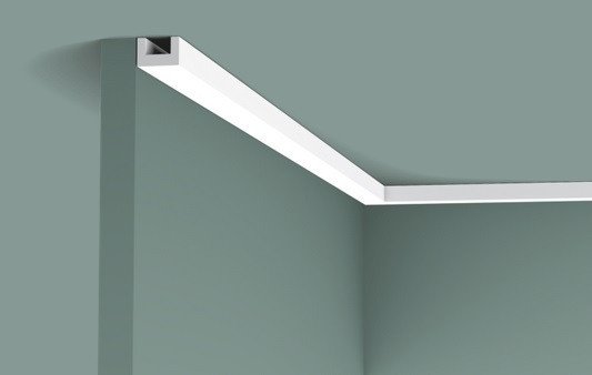 Потолочный плинтус 30х20 мм гибкий Orac Decor Duropolymer Flex CX190F для скрытого освещения белый 2 м
