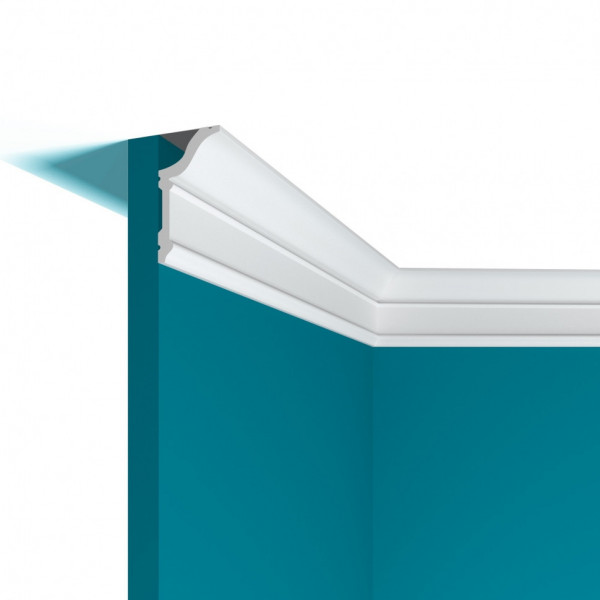 Потолочный плинтус 32х60 мм Перфект Плюс P93 200 см белый из ударопрочного полимера