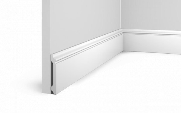 Напольный плинтус HiWood B80A белый фитополимер 12.5х80х2000 мм