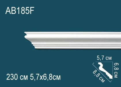 Заказать Потолочный плинтус полиуретановый Перфект AB185F 68х88х57 мм 230 см белый 