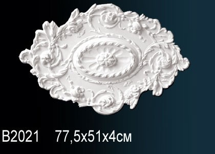 Декоративная потолочная розетка Перфект B2021 775 мм белая из полиуретана