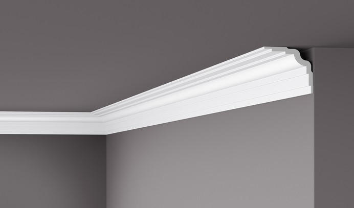 Заказать Декоративный потолочный плинтус NMC WT25 78х78 200 см белого цвета 