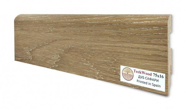 Напольный плинтус 75х16 мм Teckwood Дуб Сафари МДФ 2.15 м