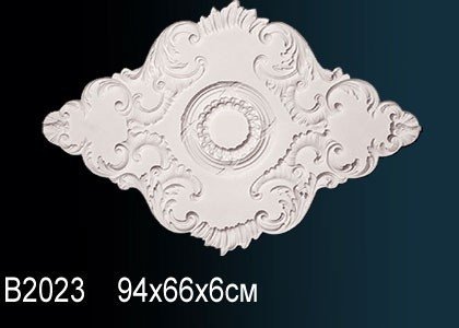 Декоративная потолочная розетка Перфект B2023 940 мм белая из полиуретана