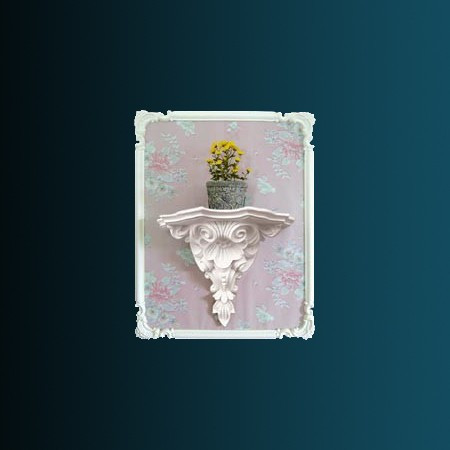 Декоративная полка Перфект K5008 530х430х271 мм белая из полиуретана