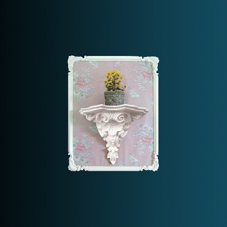 Декоративная полка Перфект K5008 530х430х271 мм белая из полиуретана