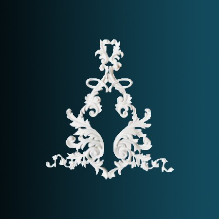 Декоративный орнамент Перфект G2411 530х460х25 мм белый из полиуретана