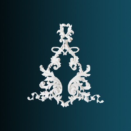 Декоративный орнамент Перфект G2411 530х460х25 мм белый из полиуретана