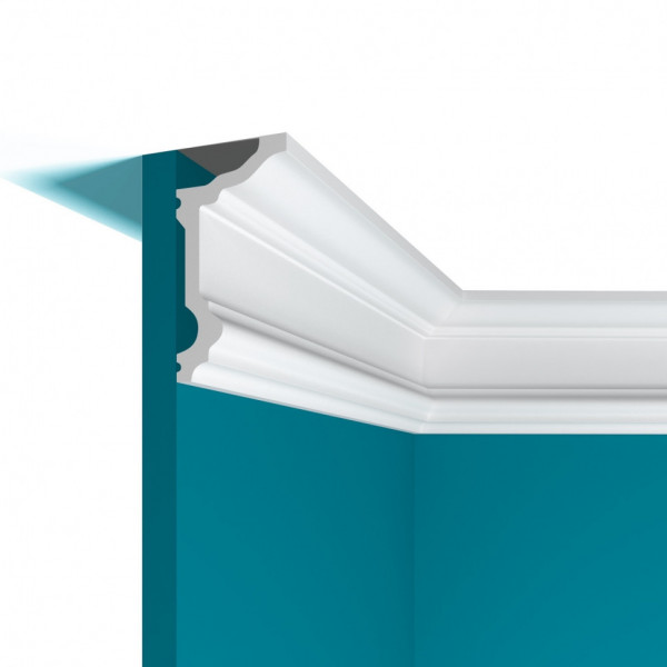 Потолочный плинтус 50х97 мм Перфект Плюс P90 200 см белый из ударопрочного полимера