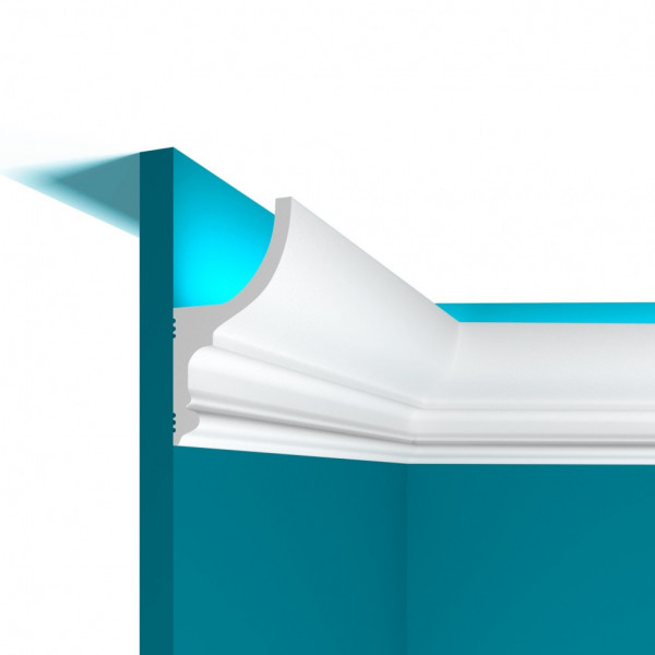 Потолочный плинтус 55х100 мм Перфект Плюс P79 200 см белый из ударопрочного полимера