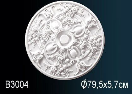 Декоративная потолочная розетка Перфект B3004 795 мм белая из полиуретана
