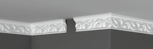 Потолочный плинтус 65х27 мм Де-Багет Декор ДП 01/70 белый полистирол 200 см