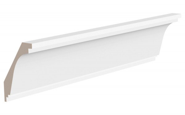 Потолочный плинтус 114х75 мм Ultrawood CR 2335 244 см ЛДФ белый