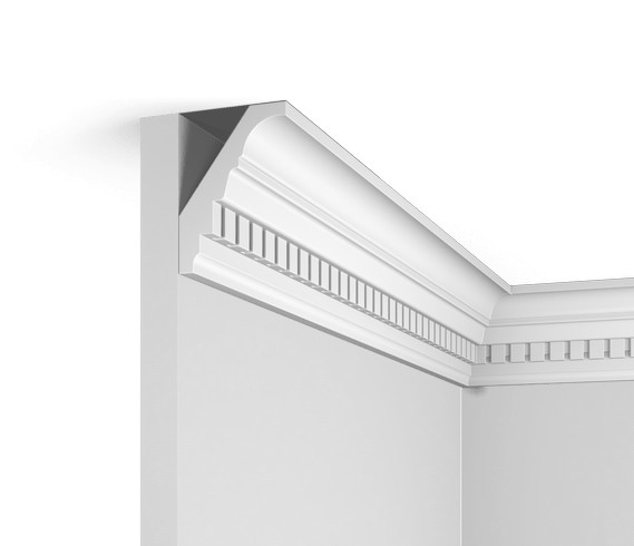 Потолочный плинтус HiWood A94 белый фитополимер 55х76х2000 мм