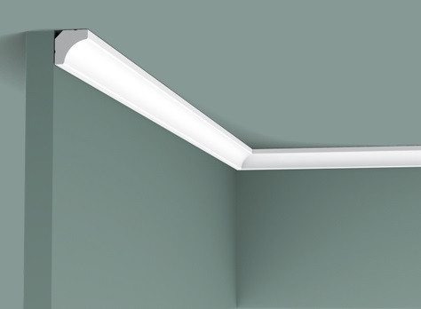 Потолочный плинтус 16х16 мм гибкий Orac Decor Purotouch Flex C250F белый 2 м