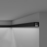 Заказать Черный потолочный плинтус под скрытую LED подсветку NMC Wallstyl IL12 BL 25х20 мм 200 см 