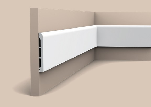 Напольный плинтус 110х13 мм гибкий Orac Decor Duropolymer Flex SX184F белый 2 м