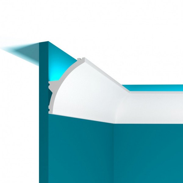 Потолочный плинтус 60х79 мм Перфект Плюс P94 200 см белый из ударопрочного полимера