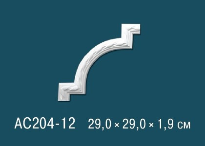 Декоративный угловой элемент с орнаментом Перфект AC204-12 290х290 мм белый из полиуретана