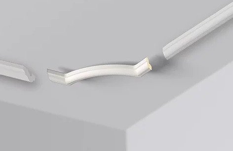 Декоративный уголок для потолочного плинтуса (карниза) NMC Nomastyl O16 20х40 (кмп 4 штуки) белый
