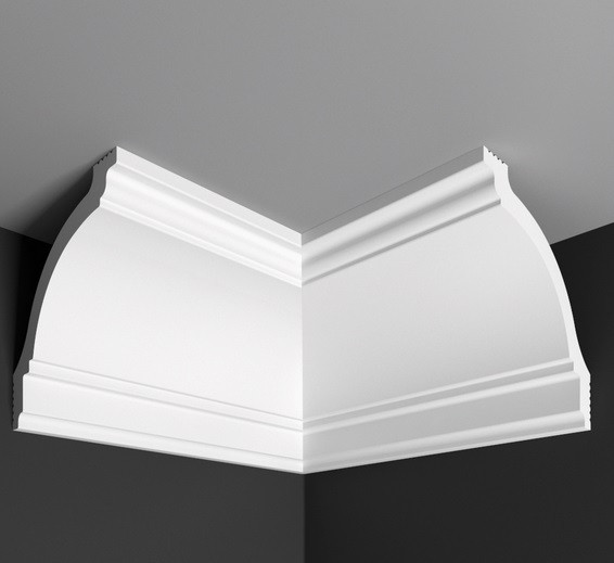 Заказать Угол внутренний к плинтусу Де-Багет П 08 100/100 белый полистирол 