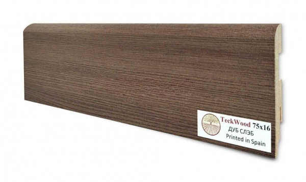 Напольный плинтус 75х16 мм Teckwood Дуб Слэб МДФ 2.15 м
