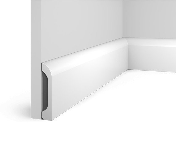 Напольный плинтус HiWood B98V1 белый фитополимер 19.5х98х2000 мм