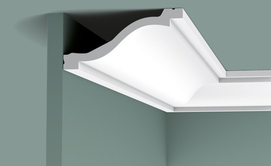 Потолочный плинтус 64х135 мм гибкий Orac Decor Purotouch Flex C331F белый 2 м