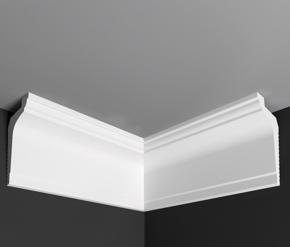 Угол внутренний к плинтусу Де-Багет П 08 50/80 белый полистирол