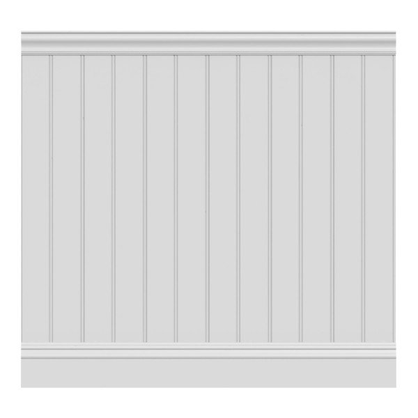 Декоративная стеновая панель 181х813 мм Ultrawood Wain 002 (6 штук упаковка) ЛДФ белый