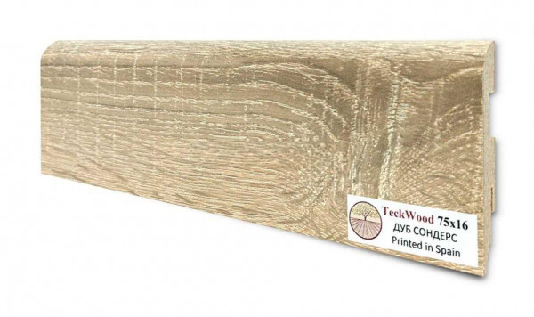 Напольный плинтус 75х16 мм Teckwood Дуб Сондерс МДФ 2.15 м