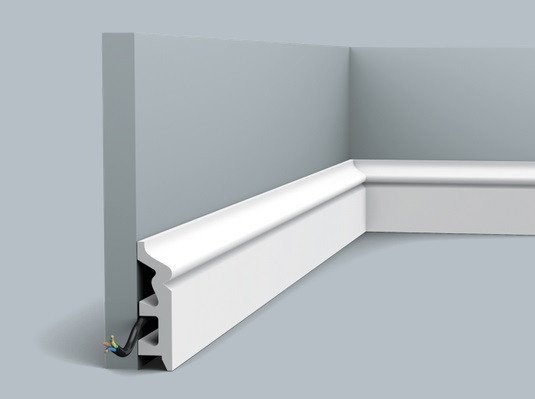 Заказать Напольный плинтус 79х22 мм с кабель-каналом Orac Decor Duropolymer SX122 белый 2 м 