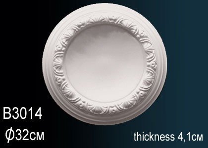 Декоративная потолочная розетка Перфект B3014 319 мм белая из полиуретана