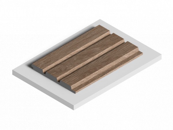 Декоративная стеновая панель 3D HiWood LV124 BR416 декорированная из фитополимера 12х120х2700 мм