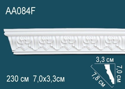 Заказать Гибкий потолочный плинтус полиуретановый с орнаментом Перфект AA084F 70х78х33 мм 230 см белый 