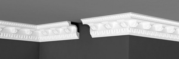 Потолочный плинтус 71х71 мм Де-Багет Декор ДП 21/100 белый полистирол 200 см