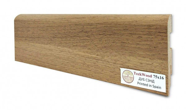 Напольный плинтус 75х16 мм Teckwood Дуб Сэнд МДФ 2.15 м