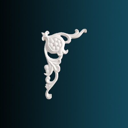 Декоративный орнамент Перфект G2313L 157х105х17 мм белый из полиуретана