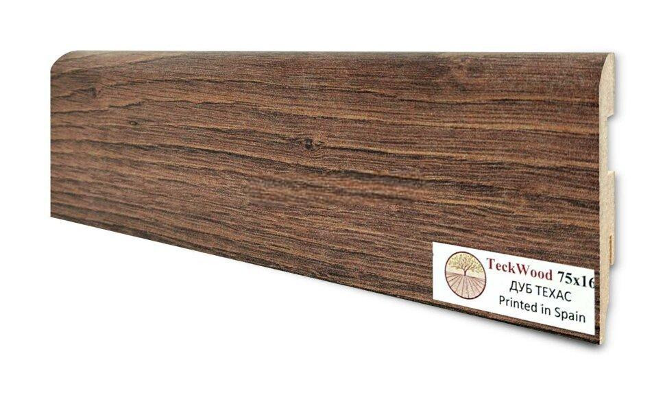 Заказать Напольный плинтус 75х16 мм Teckwood Дуб Техас МДФ 2.15 м 