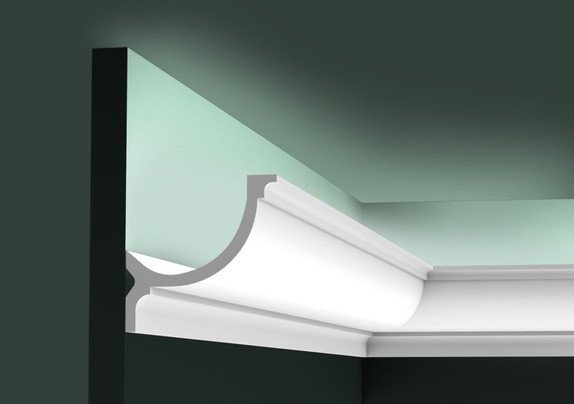 Потолочный плинтус 103х103 мм гибкий Orac Decor Purotouch Flex C902F для скрытого освещения белый 2 м