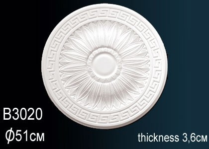 Заказать Декоративная потолочная розетка Перфект B3020 505 мм белая из полиуретана 