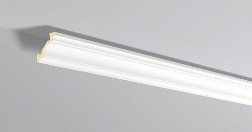 Гибкий потолочный плинтус NMC Arstyl Z19 Flex 80х80 200 см белого цвета